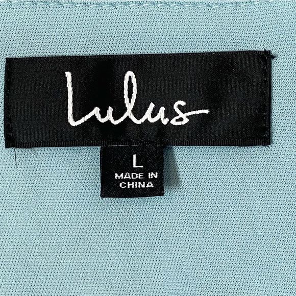 Lulus Way to Wow Dusty Blue Floral Print One Shoulder Faux-Wrap Dress Sz L - Picture 14 of 16